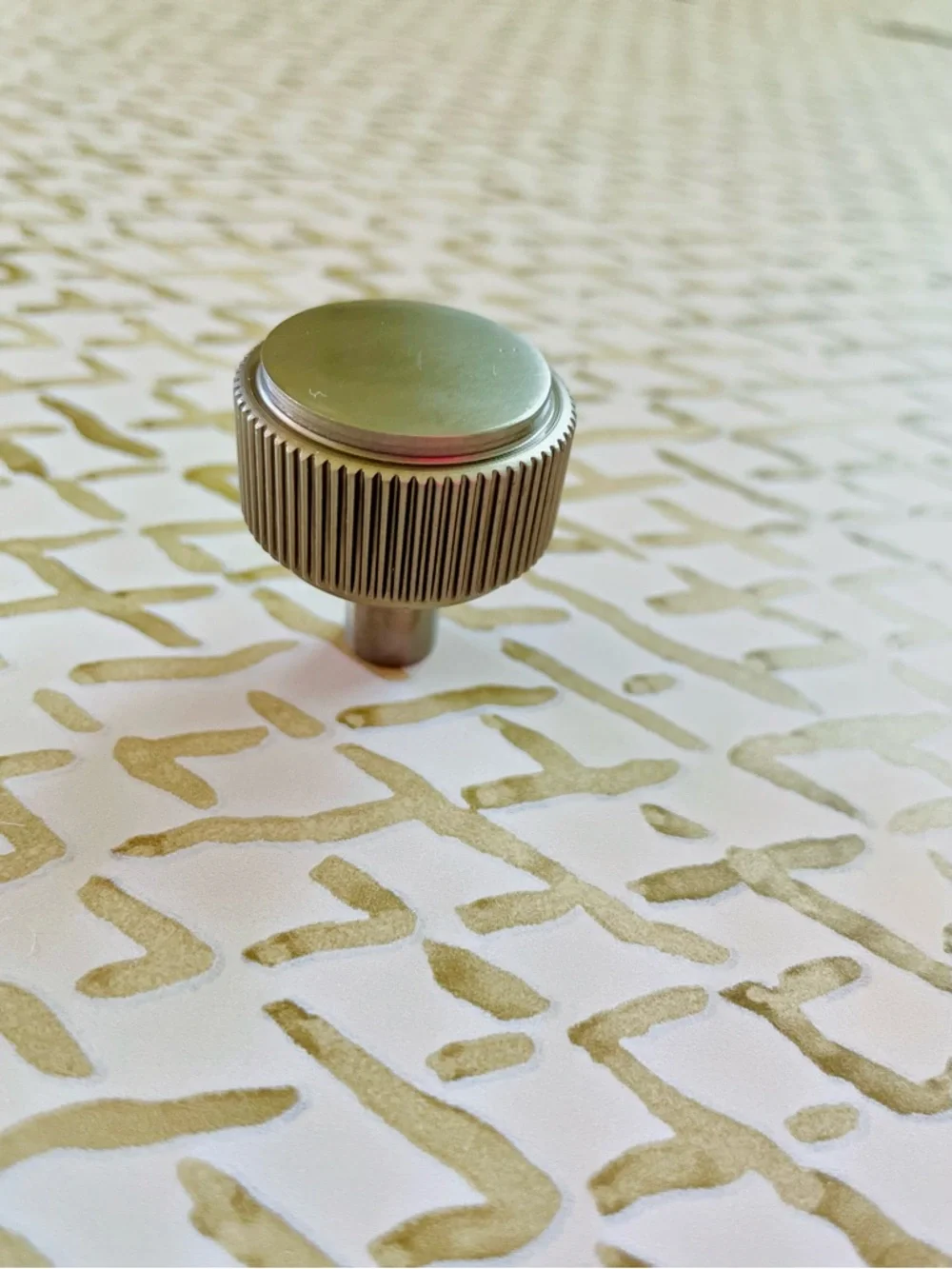 NWT- Satin Nickel Round Cabinet Knob - Casual Coined Design